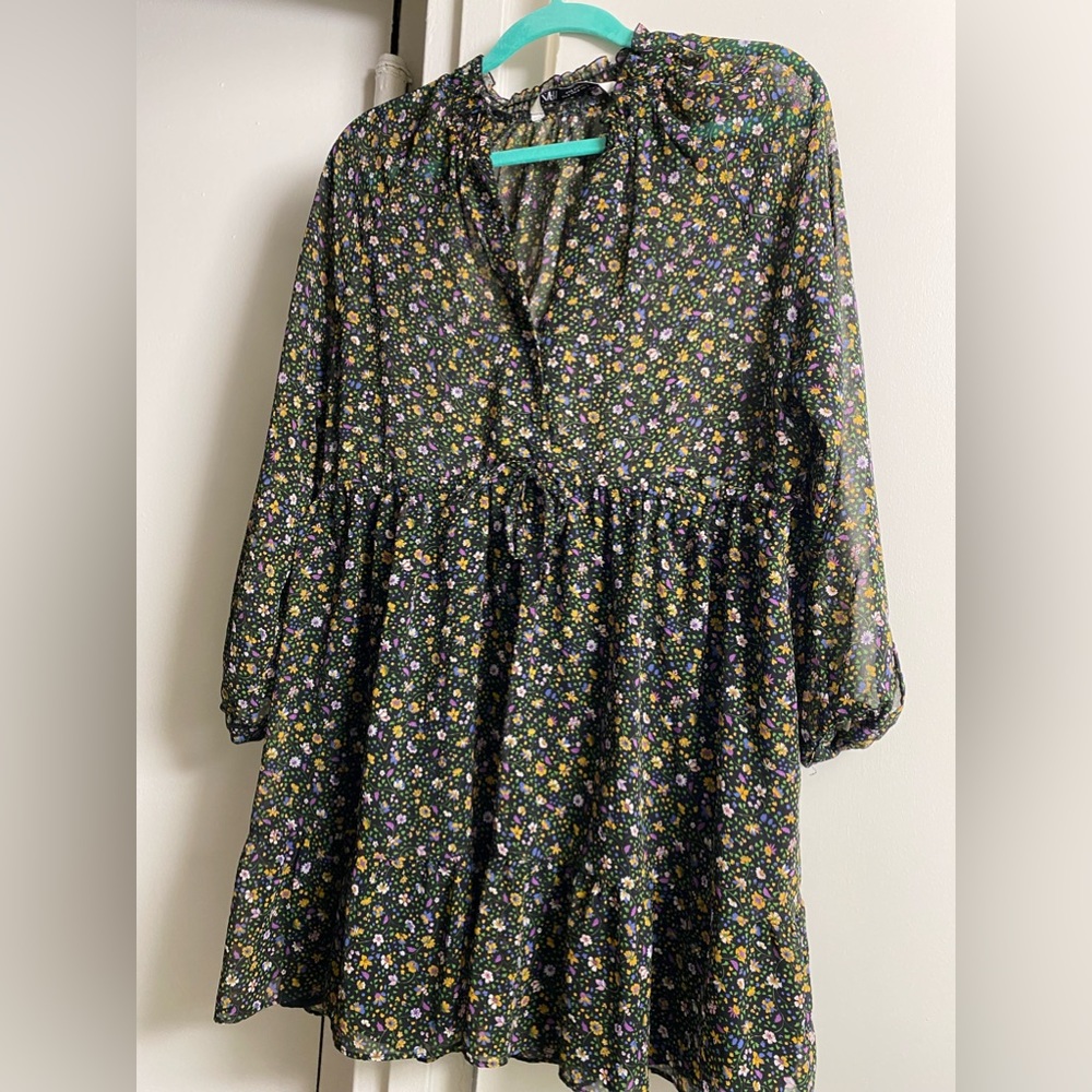 Floral Babydoll Dress, Zara, Size M
